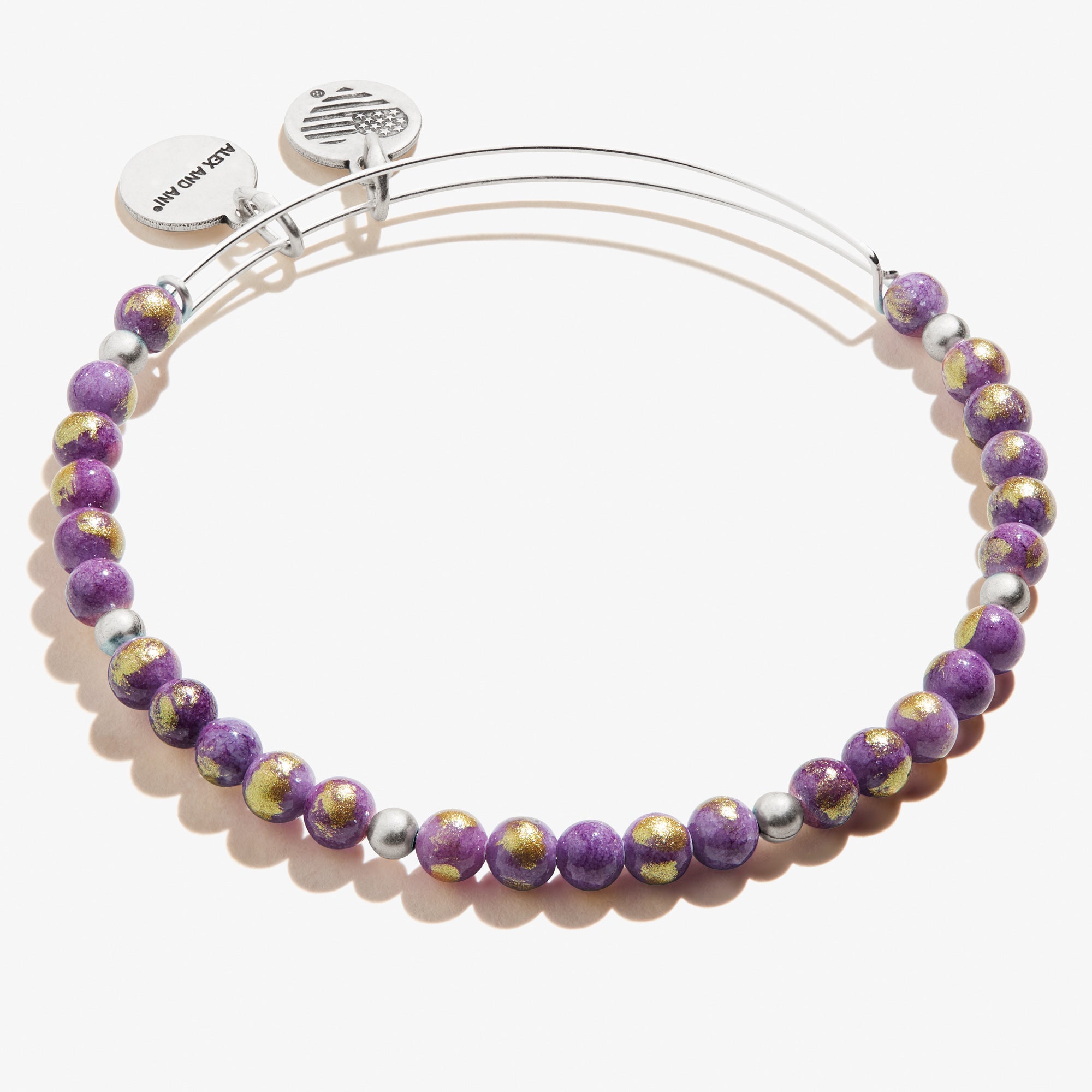 Antique Americana Grateful Beaded Bangle Bracelet, Purple – ALEX