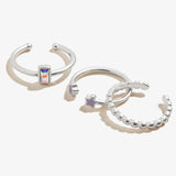 Wish Upon a Star Rings, Silver, Set of 3