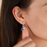 Tropical Enamel Charm Hoop Earrings