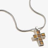 Tiger’s Eye Gemstone Cross Necklace, Men's, Rafaelian Silver, Alex and Ani