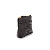 Genuine Leather Black Embossed Strap Pouch
