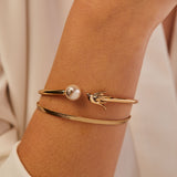 Bird + Pearl Cuff Bracelet