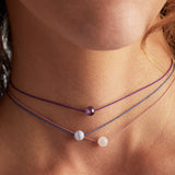 Blue Lace Agate Gemstone Cord Necklace