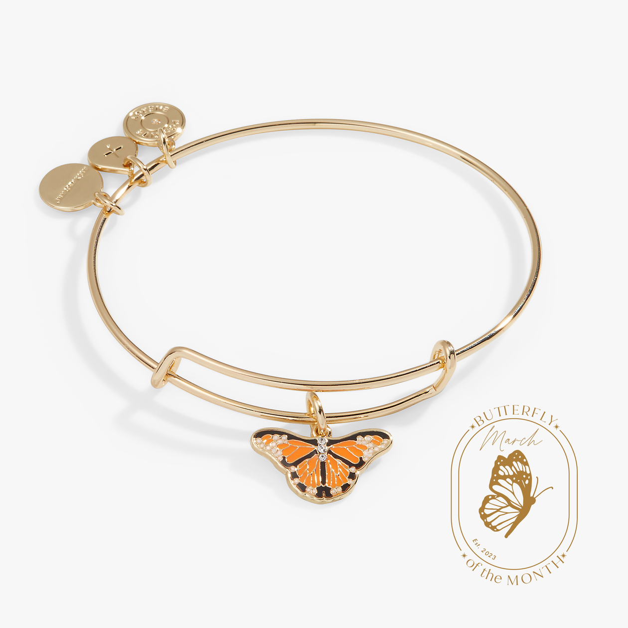 Monarch Butterfly Crystal Accent Charm Bangle Alex and Ani ALEX AND ANI