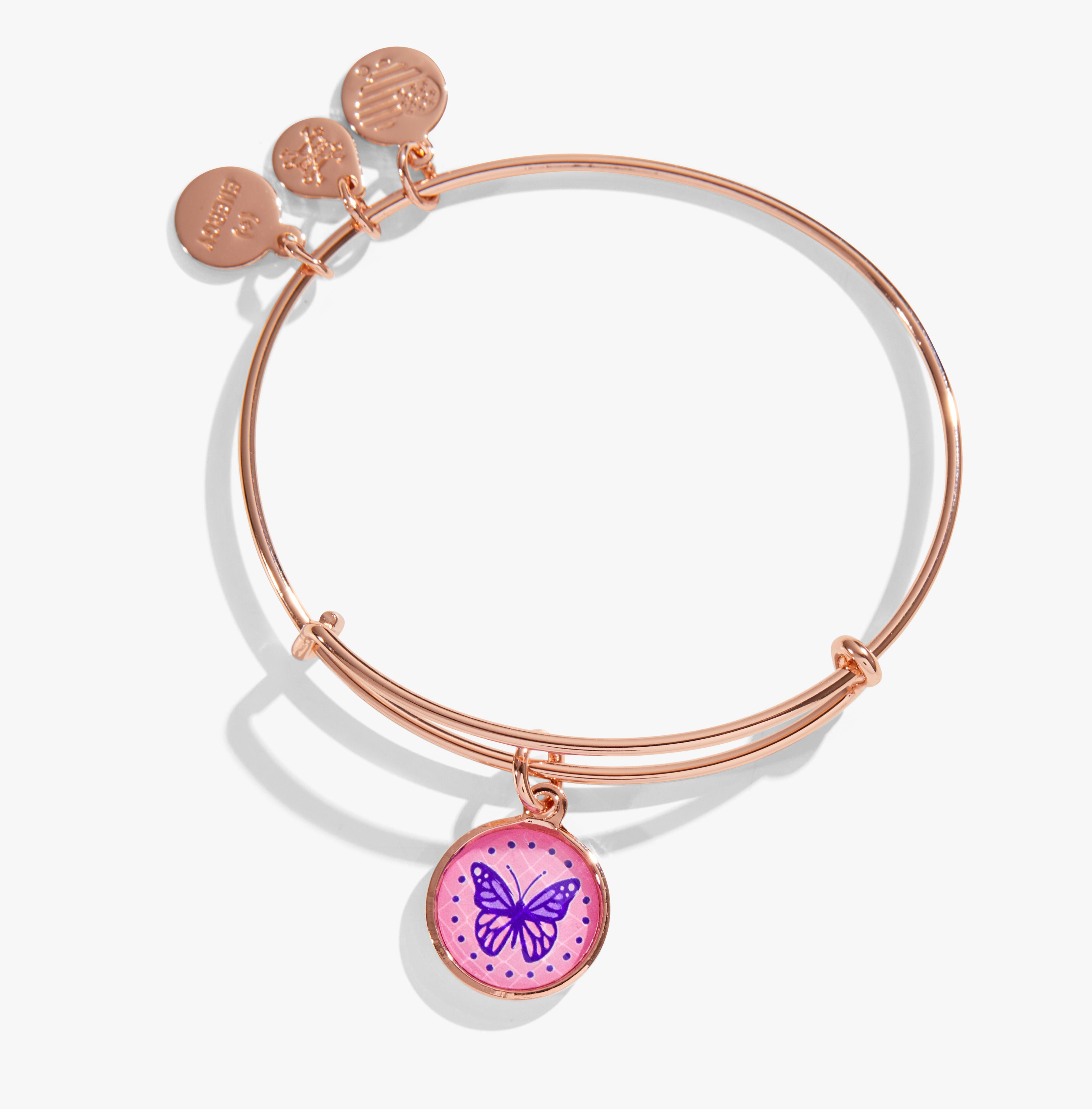 Crystal Butterfly Charm Bangle Bracelet – ALEX AND ANI