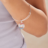 Celebration Flag Patriotic Charm Bangle Bracelet