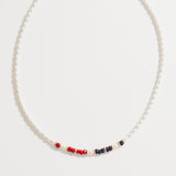 Celebration Red, White and Blue Pearl Necklace