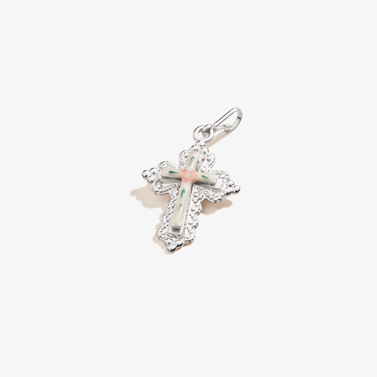 Floral Cross Charm, Sterling Silver, Alex and Ani