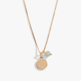 Circle Charm + Aventurine Bead Necklace