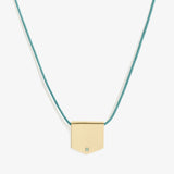 Turquoise Crystal Shield Pull Chain Necklace