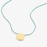 Turquoise Crystal Shield Pull Chain Necklace