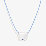 Shield Cord Necklace, Sky Blue