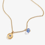 Evil Eye Blue Crystal Charm Necklace