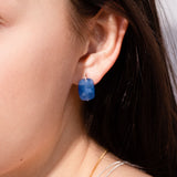 Quartz Denim Blue Gemstone Drop Earrings