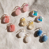 Quartz Denim Blue Gemstone Drop Earrings
