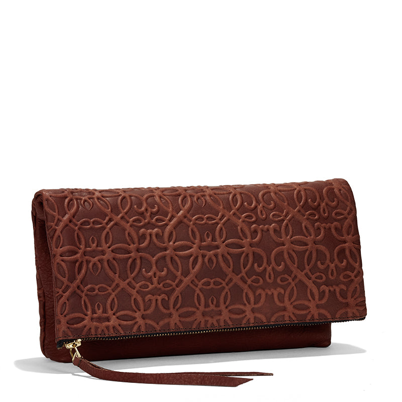Gabriel Leather Fold Over Clutch, Brown Alex and Ani – ALEX AND ANI