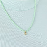 Good Fortune Four-Leaf Clover + Green Bead Necklace
