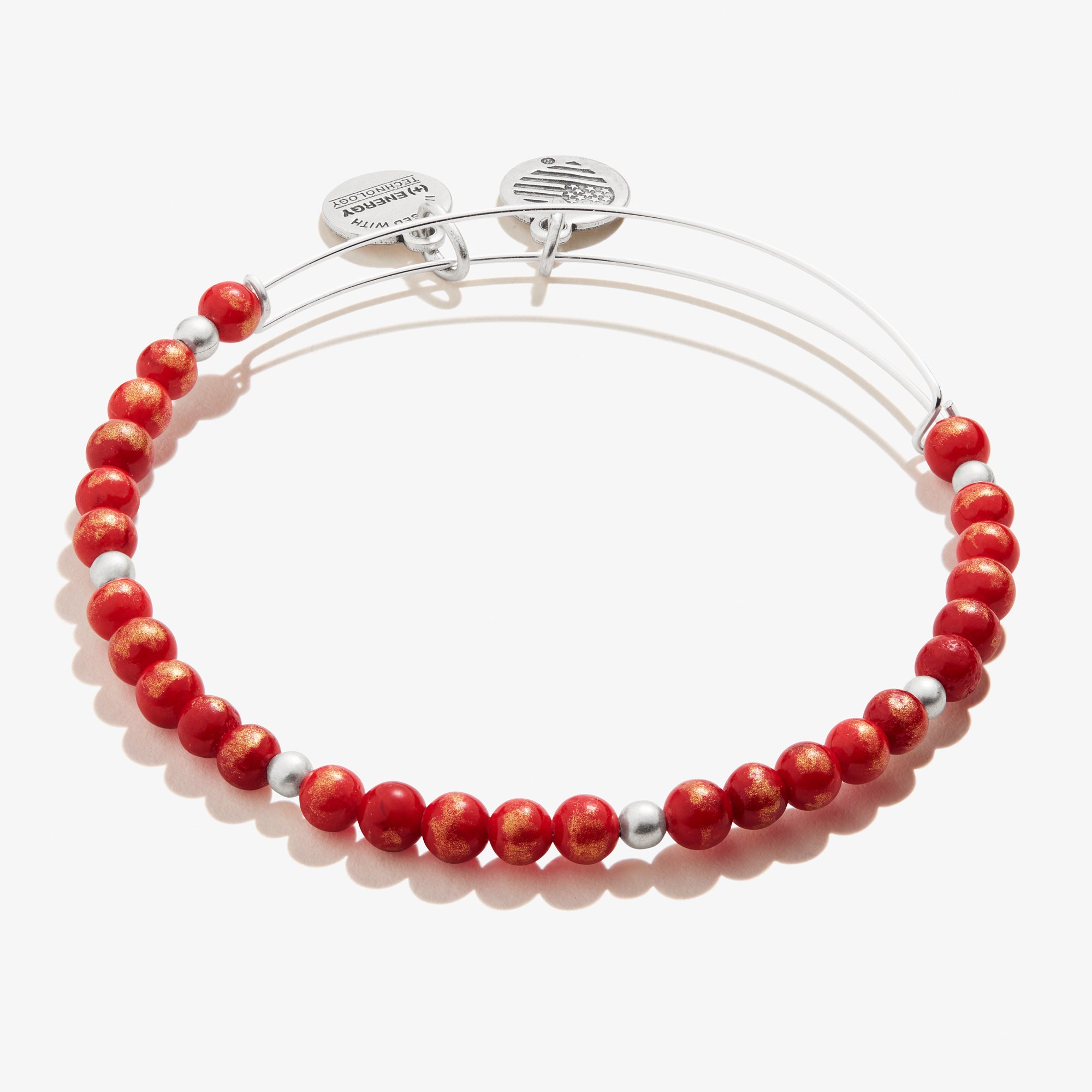 Antique Americana Grateful Beaded Bangle, Red Alex and Ani