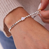 Purple Heart Beaded Stretch Bracelet