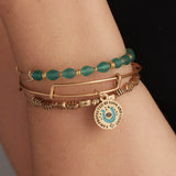 'I am Protected by Love and Light' Charm Bangles, Set of 2