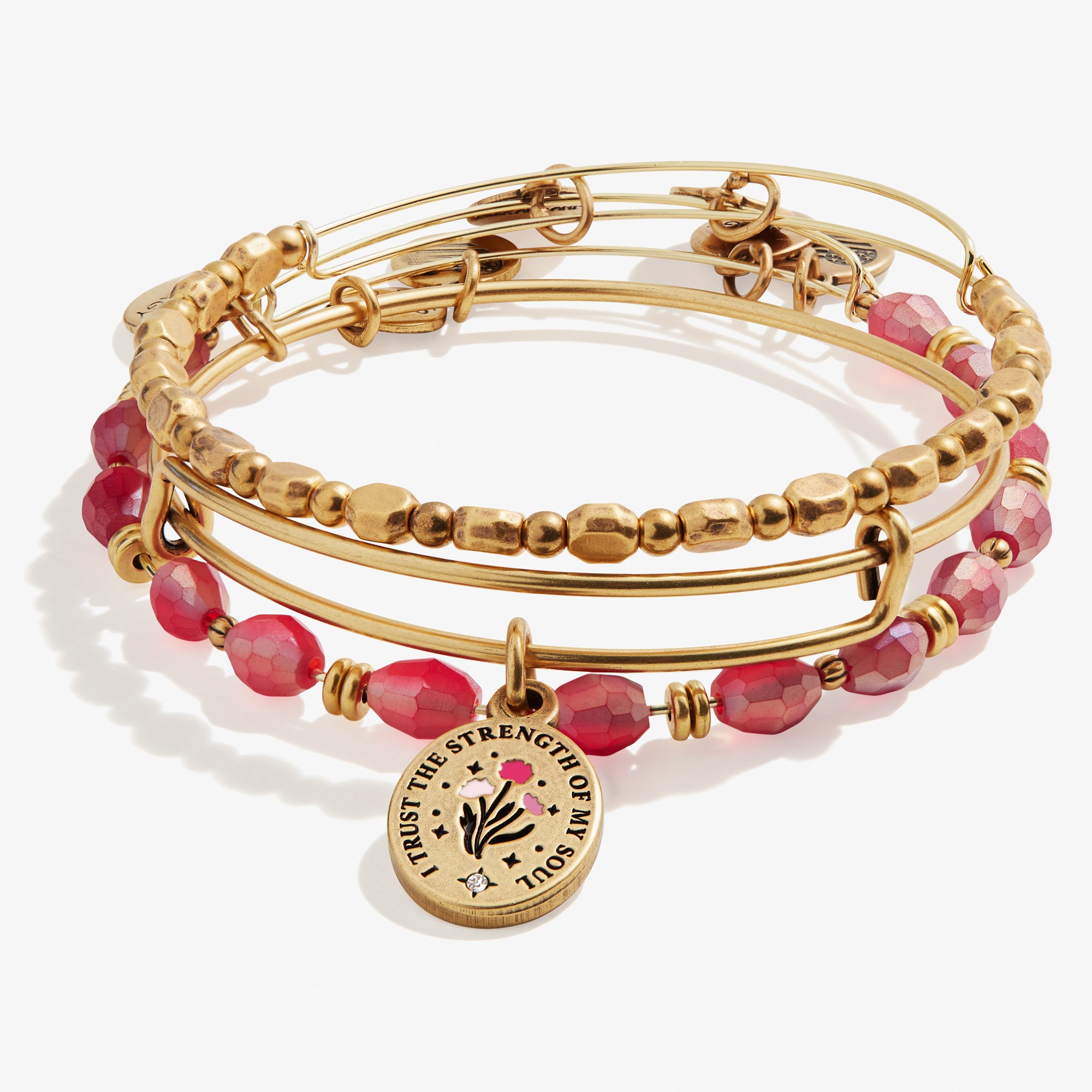 I Trust the Strength of My Soul' Charm Bangles, Set of – ALEX
