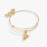 Ice Skate Charm Bangle Bracelet