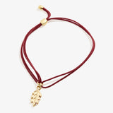 Leaf Charm Cord Bracelet