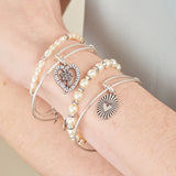 Manifest Hope and Love Charm Bangles, Set of 4