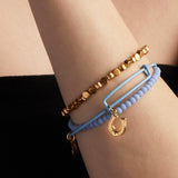 Matte Brilliance Beaded Bangle, Sky Blue