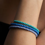 Matte Brilliance Beaded Bangle, Sky Blue