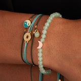 Moon Green Aventurine Stretch Bracelet for Change