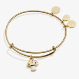 Mushroom Pearl and Crystal Charm Bangle