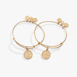Pavé North Star + Moon Charm Bangle, Set of 2