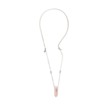 Rose Quartz Pendant Station Bead Necklace