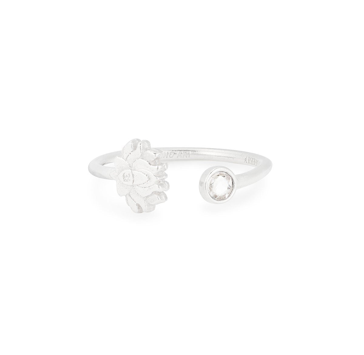 Lotus Adjustable Ring Shiny Silver, Alex and Ani