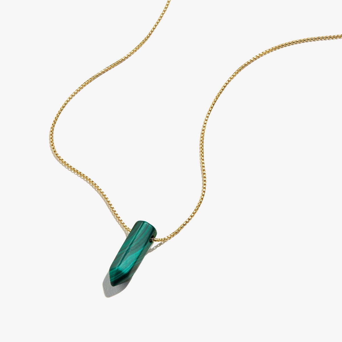 Malachite Gemstone Necklace, 14kt Gold over .925 Sterling Silver, Alex and Ani