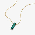 Malachite Gemstone Necklace, 14kt Gold over .925 Sterling Silver, Alex and Ani
