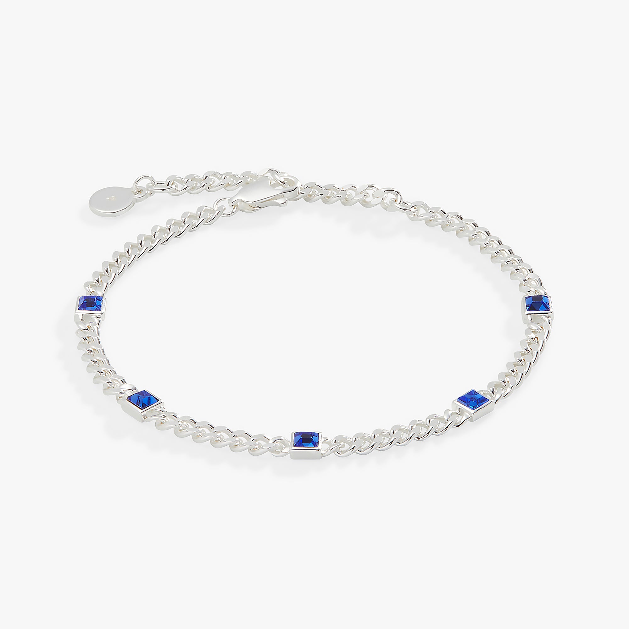 Sapphire Curb Chain Bracelet, September Birthstone ALEX AND ANI