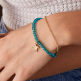 Sea Turtle Bead and Chain Bracelet