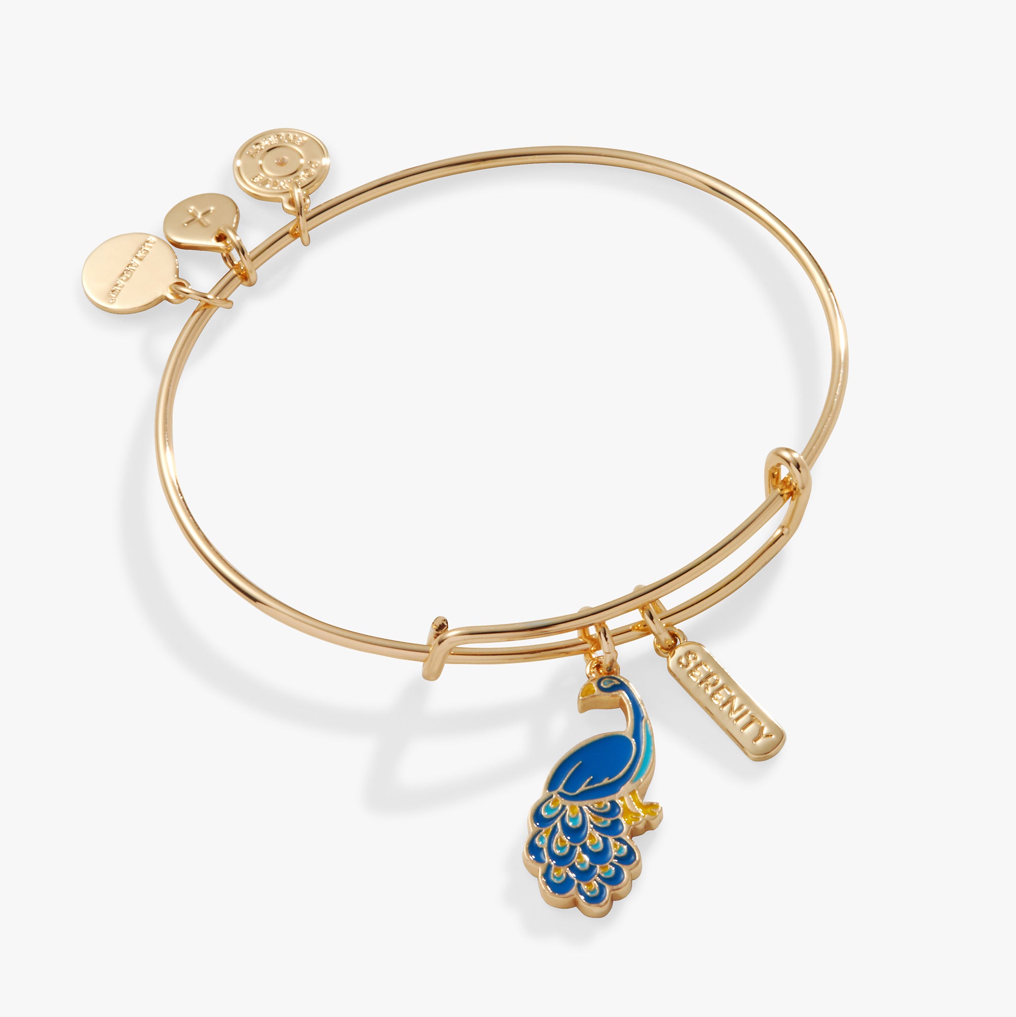 Serenity' Peacock Duo Charm Bangle Bracelet ALEX AND ANI