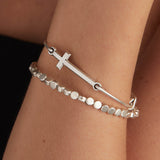 Spiritual Armor Cross Inline Charm Bangle