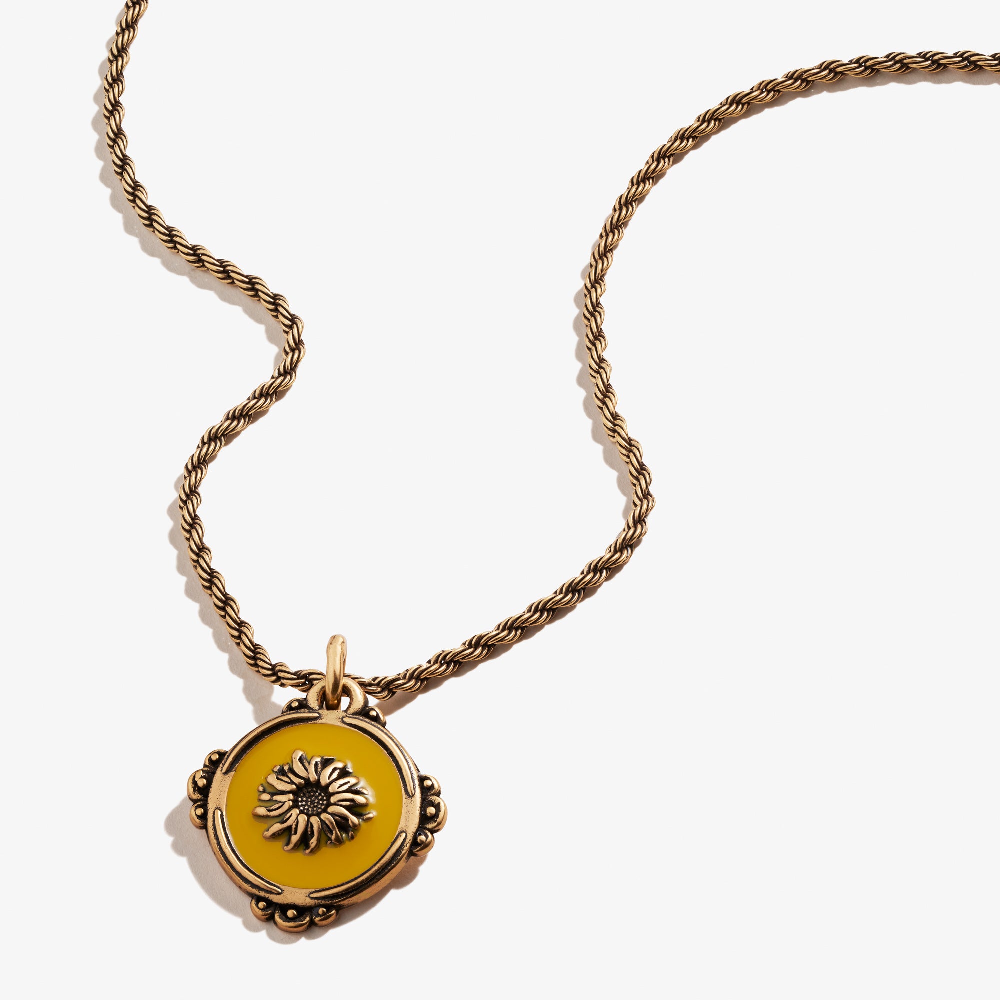 Token of Adoration Sunflower Charm Necklace Alex and Ani – ALEX