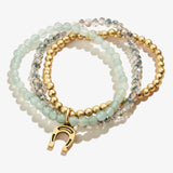 Token of Luck Horseshoe Beaded Stretch Bracelet, Set of 3