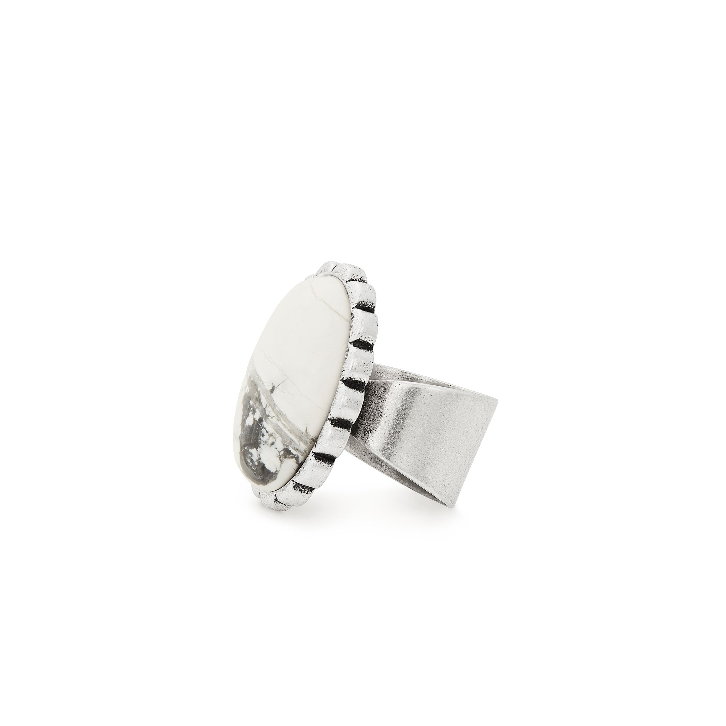 White Matrix Cocktail Ring, Rafaelian Silver, Alex and Ani