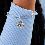 'You Can Change the World Girl' Charm Bangle