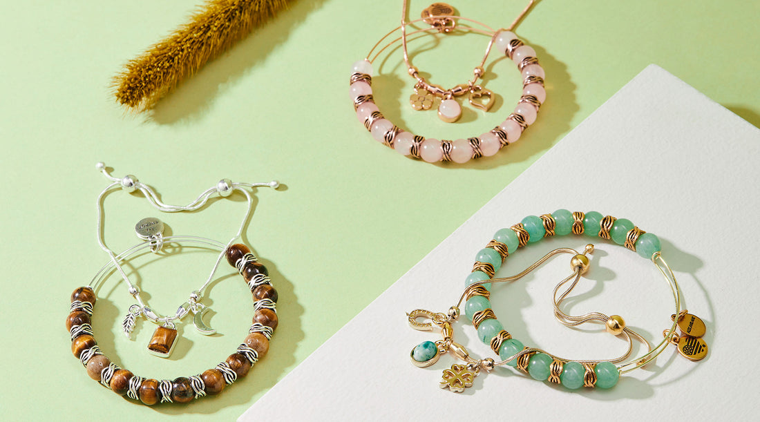 gemstone and symbol bracelet jewelry pairing