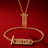 Sister set on crimson red