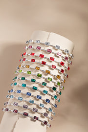 December Birthstone Emerald Cut Bangle