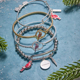 'Strength' Cardinal Duo Charm Bangle Bracelet