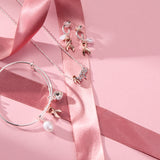 Breast Cancer Awareness Pink Ribbon Huggie Hoop Earrings